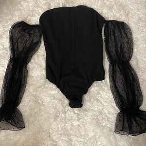 Black Off Shoulder Bodysuit